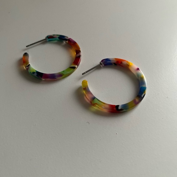 Jewelry - Multicoloured Acrylic Hoop Earrings